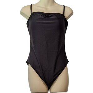 Large One Piece Swimsuit Relleciga Black Adjustable Spaghetti Straps Padded Bra